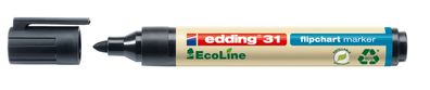 Edding 4-31001 31 Flipchartmarker EcoLine - nachfüllbar, 1,5 - 3 mm, schwarz
