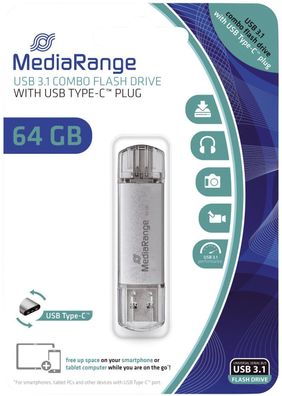 MediaRange MR937 USB Stick 3.1 Kombo-Speicherstick, mit USB Type-C™ Stecker - 64 GB