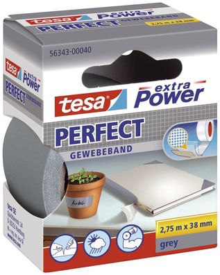 Tesa® 56343-00040-03 Gewebeklebeband extra Power Gewebeband, 2,75 m x 38 mm, grau(T)