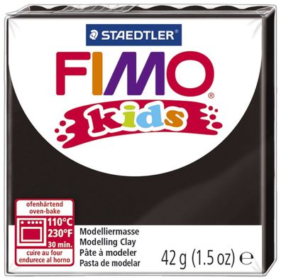 FIMO 8030-9 kids Modelliermasse, ofenhärtend, schwarz, 42 g(PL)