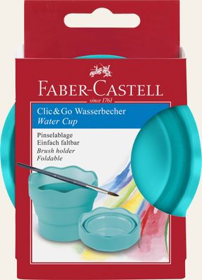 FABER-CASTELL 181580 Wasserbecher Click & Go türkis(T)