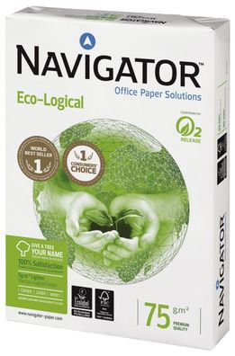 Navigator N75A4 Eco-Logical - A4, 75 g/ qm, weiß, 500 Blatt