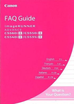 Canon FAQ Guide imageRUNNER Advance C5560i C5550i C5540i C5535i Handbuch
