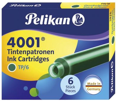 Pelikan® 300087 Tintenpatrone 4001® TP/6 - dunkelgrün, 6 Patronen