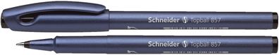 Schneider 8571 Tintenroller Topball 857 - stahlblau/ schwarz, 0,6 mm, mit Kappe