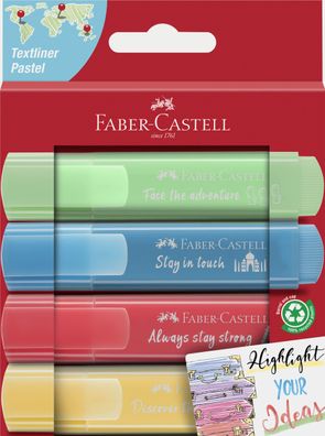 FABER-CASTELL 254625 4x TL 46 Pastell Textmarker farbsortiert