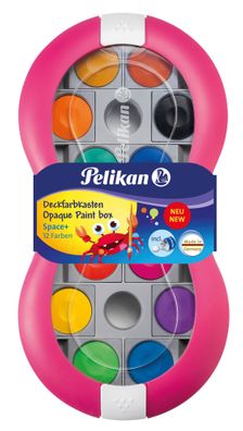 Pelikan 724625 Farbkasten Space+ magenta, 12 Farben inkl. 7,5 ml Deckweiß