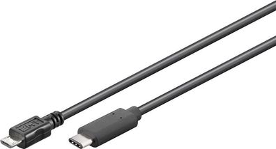 Goobay 67895 USB 2.0 Kabel USB-C™ auf Micro-B 2.0, schwarz, 0.2 m - USB 2.0-Micro-...