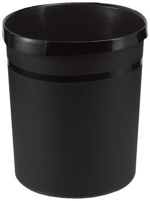 HAN 18190-13 Papierkorb GRIP, 18 Liter, rund, 2 Griffmulden, extra stabil, schwarz