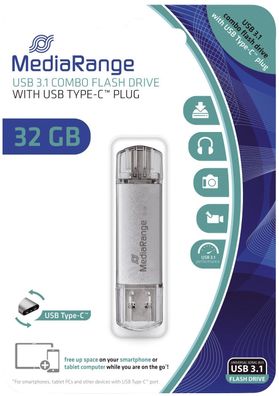 MediaRange MR936 USB Stick 3.1 Kombo-Speicherstick, mit USB Type-C™ Stecker - 32 GB