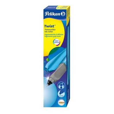 Pelikan 811279 Pelikan Twist Tintenroller Frosted Blue, blau-metallic