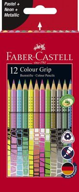 FABER-CASTELL 201569 Buntstift Colour GRIP 12 Farben Sonderfarbset