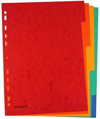DONAU 8671005-99 Register - blanko, Karton, A4, 5 Blatt, 5-farbig