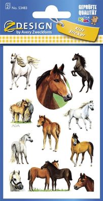 Avery Zweckform® 53483 Z-Design Kinder Sticker Pferde 2 Bogen/22 Sticker(S)