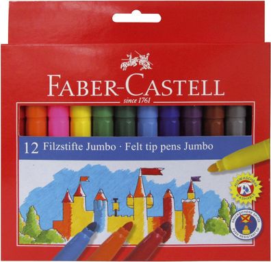 Faber-Castell 554312 Fasermaler Jumbo 12er Kartonetui(P)