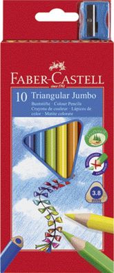 FABER-CASTELL Dreikant-Buntstifte Jumbo, 10er Etui