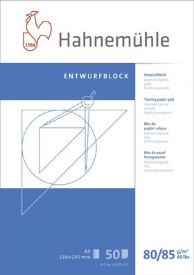 Hahnemühle 10622401 Transparentblock - A4, 80/85 g/ qm, 50 Blatt
