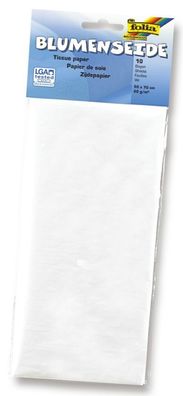 Folia 91000 Blumenseide - 50 x 70 cm, 10 Bogen, weiß
