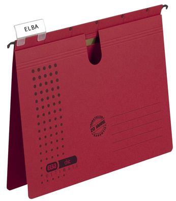 Elba 100552097 Hängehefter chic Ultimate® - Karton (RC), 240 g/ qm, A4, rot