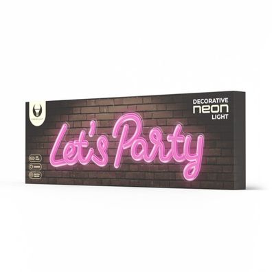 Neon PLEXI LED LET'S PARTY pink FPNE20 Forever Light Dekorative Beleuchtung zum ...