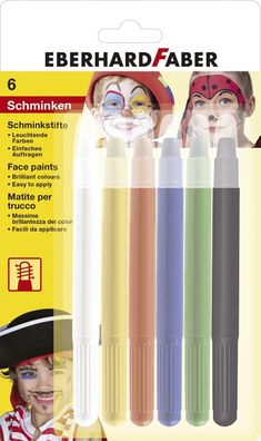 Eberhard Faber 579107 Schminkstifte-Set - drehbar, 6 Farben sortiert