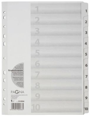 Pagna® 31004-08 Zahlenregister - 1 - 10, Karton, A4, 10 Blatt, weiß