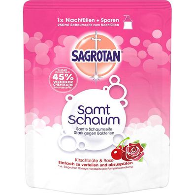 4x Sagrotan® 3077921 Samt Schaum Schaumseife 250 ml