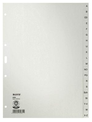 Leitz 4300-00-85 Register A - Z Papier A4 30 cm hoch 20 Blatt grau(S)