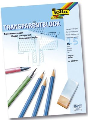 Folia 8050/25 Transparentpapier Block A3 80 g/ qm