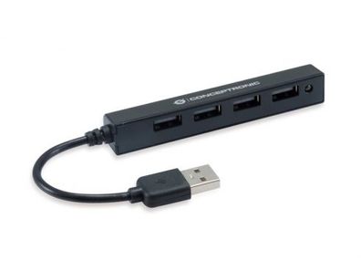 Conceptronic Hubbies05b Conceptronic USB-Hub 4-Port 2.0 ->4x2.0 o. Netzteil sw