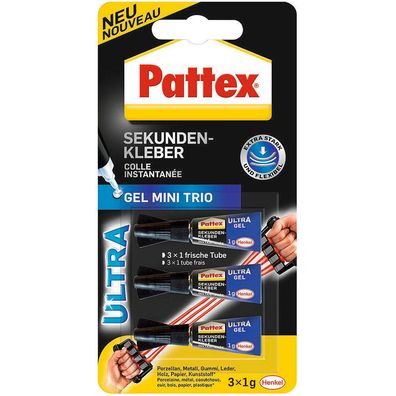 Pattex 9H PSMG3 3x Gel Mini Trio Sekundenkleber 1,0 g