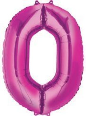 amscan® 9907275 Folienballon XXL Zahl 0 - rosa