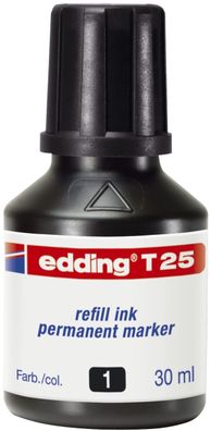 Edding 4-T25001 T 25 Nachfülltusche für Permanentmarker, 30 ml, schwarz