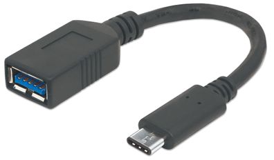 Manhattan 355285 Manhattan USB-C Kabel C-Stecker - A-Buchse 12cm USB 3.1 Gen1