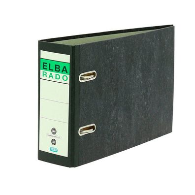 ELBA 100202209 rado A5 quer Ordner schwarz marmoriert Karton 7,5 cm DIN A5 quer