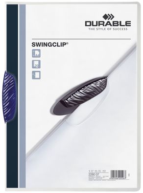 Durable 2260 07 Klemm-Mappe Swingclip®, DIN A4, dunkelblau