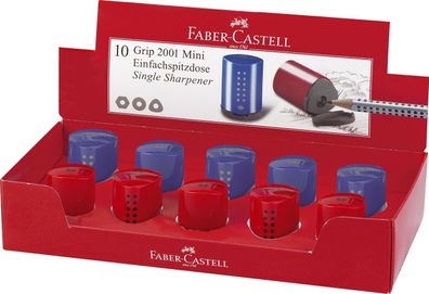 Faber-Castell 183710 Einfachspitzdose Grip 2001 Mini - rot/ blau