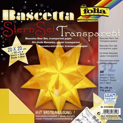 Folia 814/2020 Bascetta Stern - gelb, transparent, Ø 30 cm