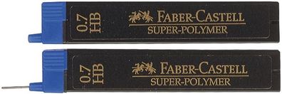 Faber-Castell 120700 Feinmine SUPER Polymer, 0,7 mm, HB, tiefschwarz, 12 Minen