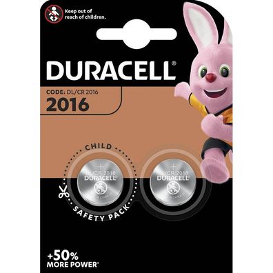 Duracell 203884 2x Knopfzellen CR2016 3,0 V
