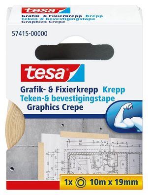 Tesa® 57415-00000-01 Fixierband Grafik- und Fixier-Krepp, Papier, 10 m x 19 mm, beige