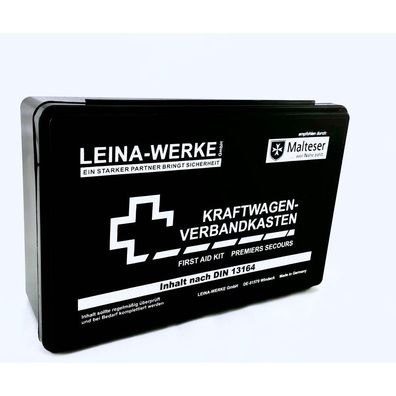 LEINA-WERKE REF 10002 Verbandskasten KFZ Standard DIN 13164 schwarz