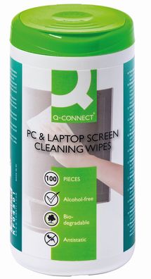 Q-Connect® KF04501A Reinigungstücher für Bildschirm/ TV-Bildschirm/ Tablet PCs