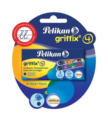 Pelikan 960559 griffix® Tintenpatrone für Füllhalter Tiere königsblau