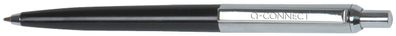 Q-Connect® KF18622 Druckkugelschreiber - M, schwarz/ silber