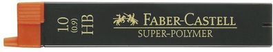 Faber-Castell 120900 Feinmine SUPER Polymer 0,9/1 mm HB tiefschwarz 12 Minen(P)