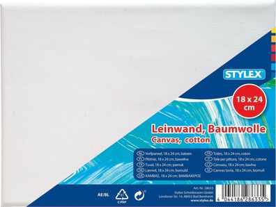 STYLEX® 28578 Keilrahmen - bespannt, 18 x 24 cm, weiß