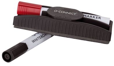 Q-Connect® KF18633 Tafelwischer mit Stiftehalter - inkl. 2 Stifte, magnethaftend, ...