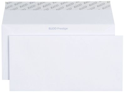 Elco 70499.12 Briefumschlag Prestige - DL, 25 Stück, hochweiß, haftklebend
