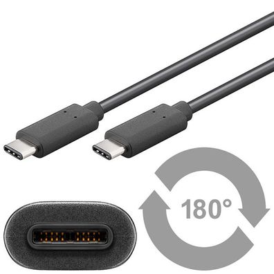 Goobay 67976 USB-C™ 3.1 Generation 1 Kabel, schwarz, 1 m - USB-C™-Stecker > USB-C™...